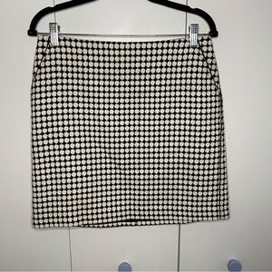 Banana Republic black cream circle print pencil skirt 8 NWOT pockets